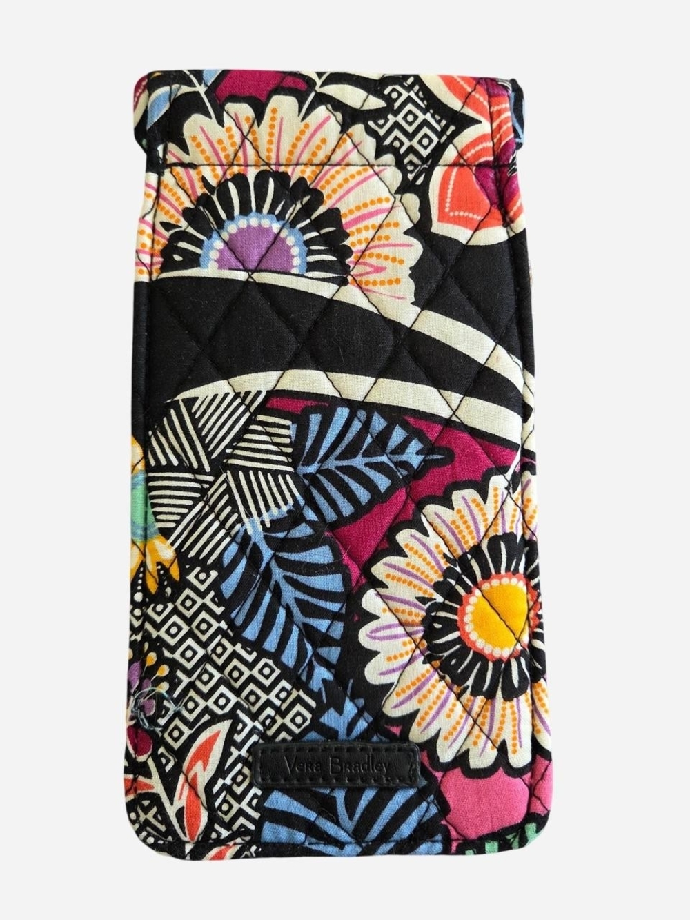 Vera Bradley quilted squeeze-top glasses case phone pouch boho Kauai Floral